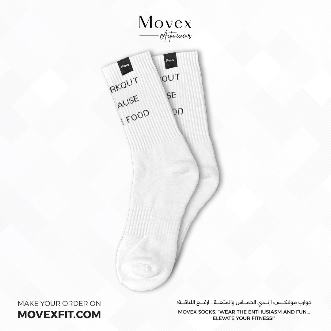 Shop "I WORKOUT BECAUSE I LIKE FOOD" Socks Online - Movexfit