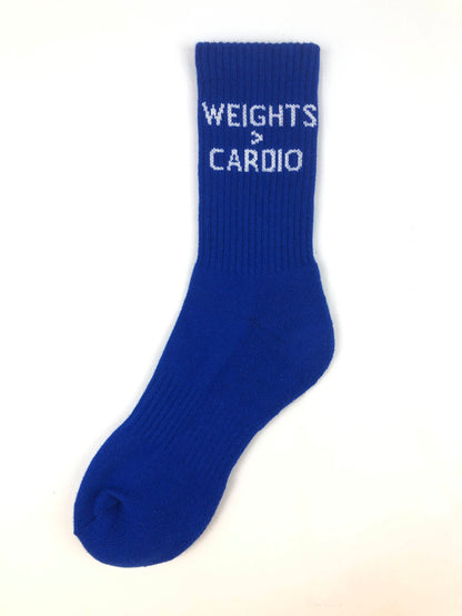 "WEIGHT > CARDIO" High Quality gym Socks