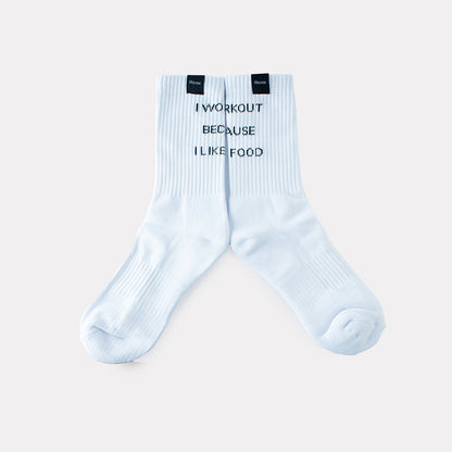 "I WORKOUT BECAUSE I LIKE FOOD " High quality gym socks