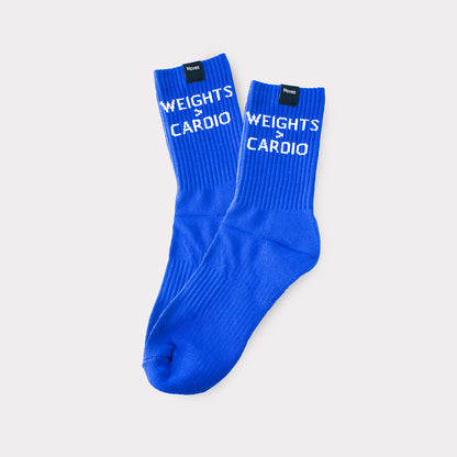 "WEIGHT > CARDIO" High Quality gym Socks