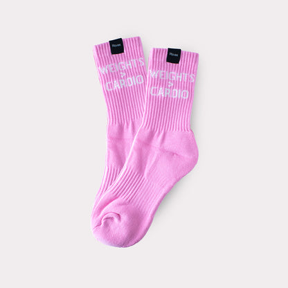 "WEIGHT > CARDIO" High Quality gym Socks