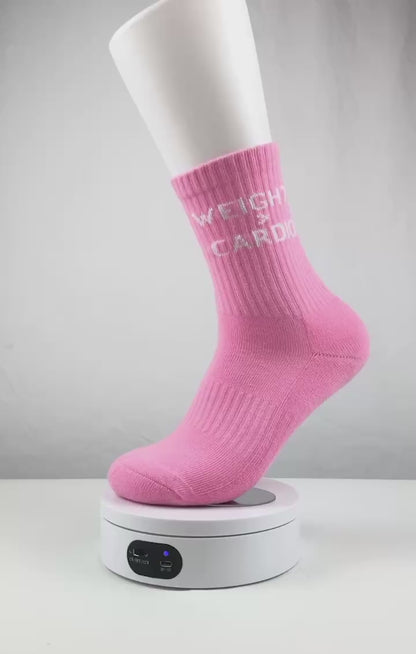 "WEIGHT > CARDIO" High Quality gym Socks