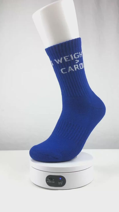 "WEIGHT > CARDIO" High Quality gym Socks